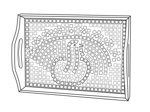 Thanksgiving Mosaic Platter Coloring Page